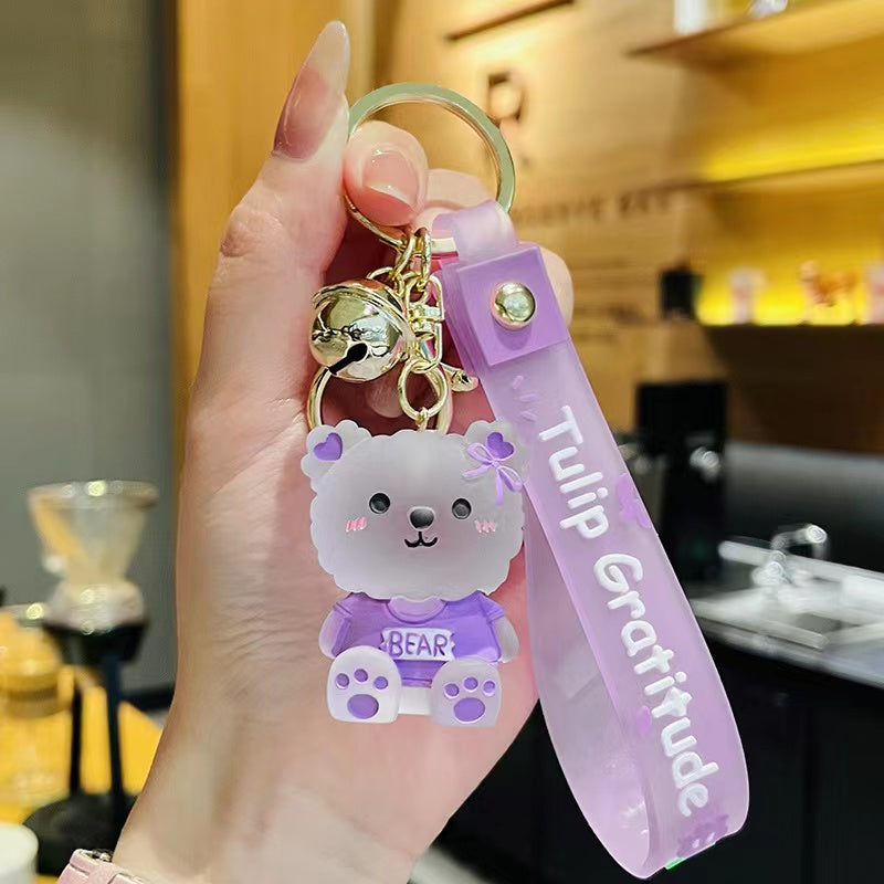 Cartoon Bear Car Keychain Small Animal Pendant Key Ring