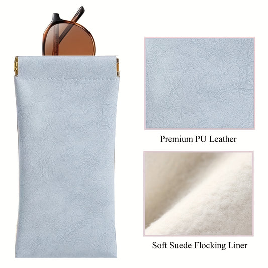 Portable Travel PU Leather Eyeglasses Case Soft Sunglass Organizer Pouch