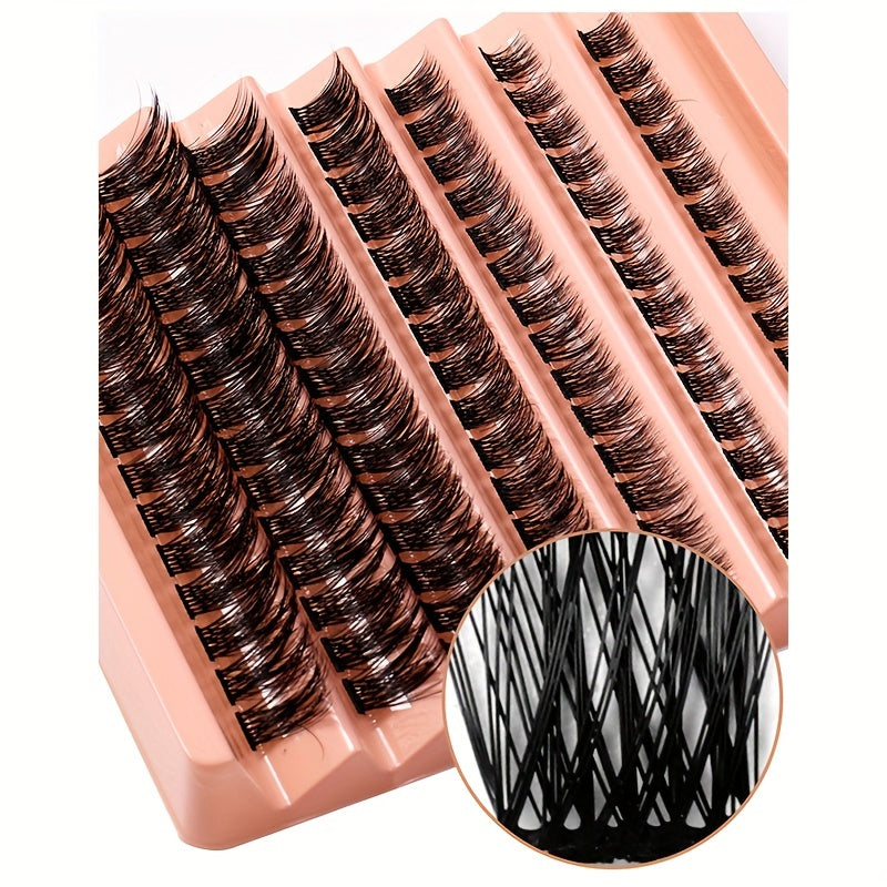 7 Rows C Curl Cluster Eyelashes Wispy Cross Lash Extensions