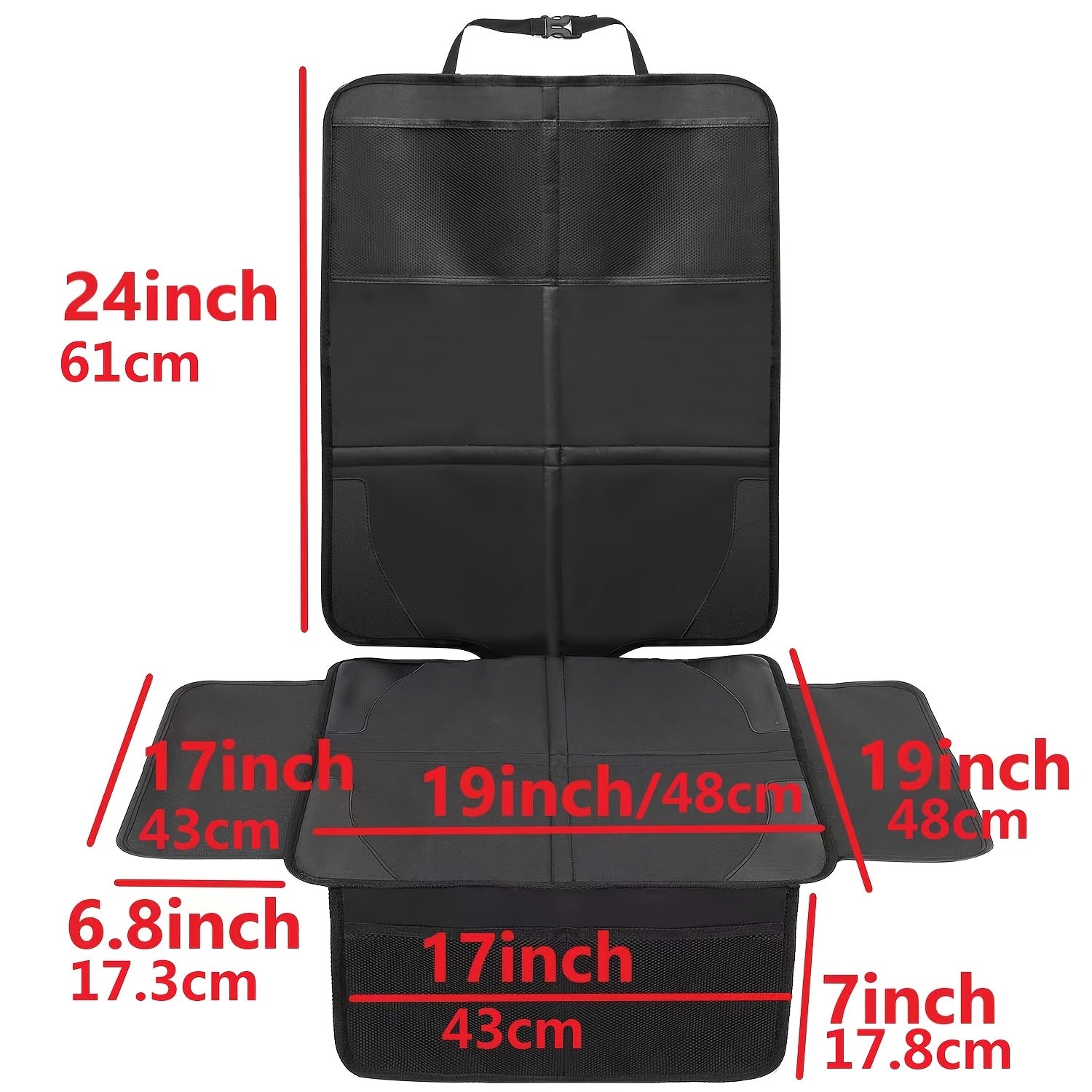 2 Pack Large Car Seat Protectors for Kids with Storage Bag