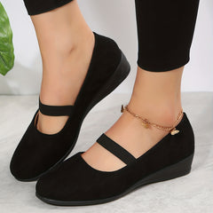 Women's Comfort Wedge Slip On Shoes Soft Sole Casual Walking Flats