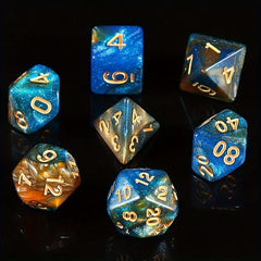 7pcs Starry Sky Milky Way Dice Set for Table Game