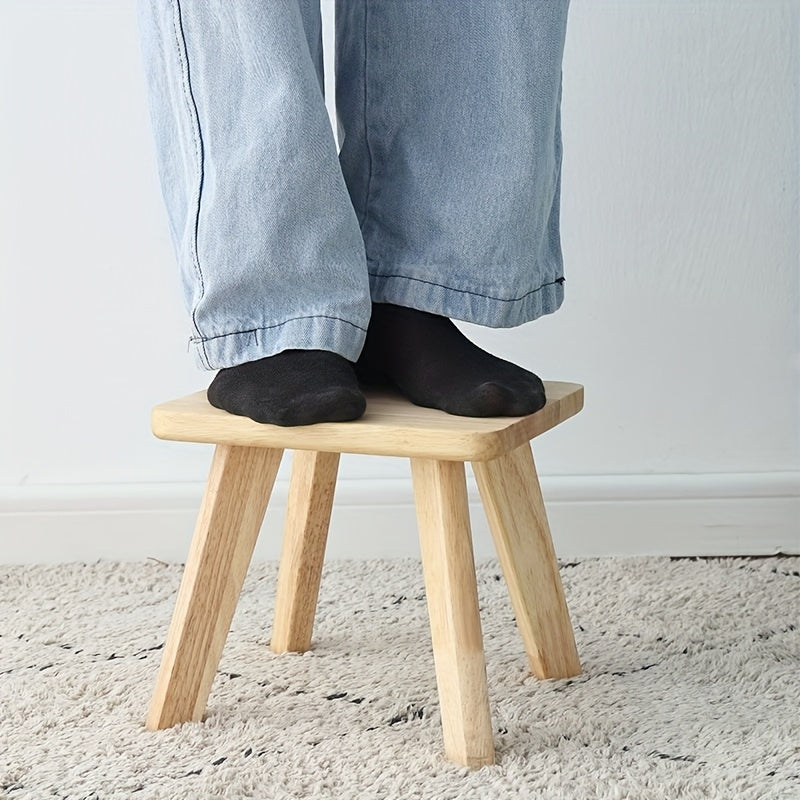 Wooden Shoe Changing Stool for Kids & Adults - Portable Foot Rest Stool