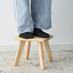 Wooden Shoe Changing Stool for Kids & Adults - Portable Foot Rest Stool