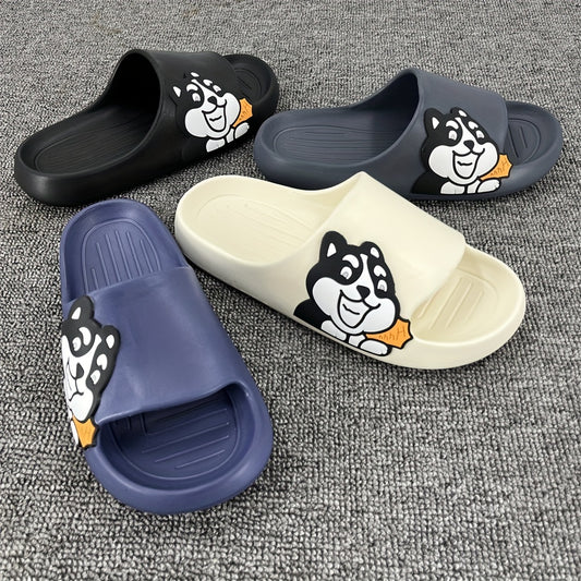 Men's Cartoon Open Toe Slides Soft Sole Platform Slippers