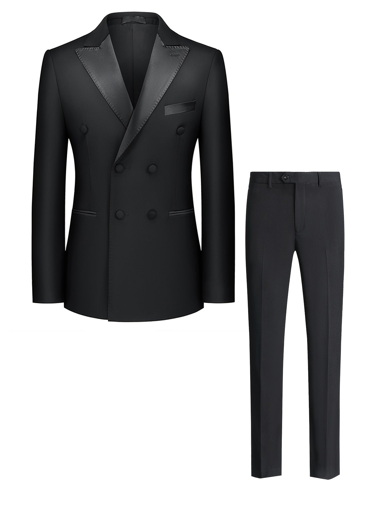 Men's Double Breasted Business Blazer Suit with Pants