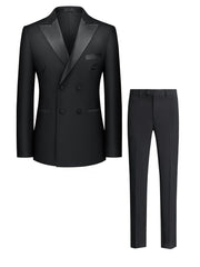 Men's Double Breasted Business Blazer Suit with Pants