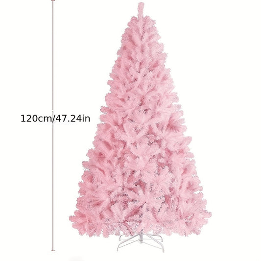 Pink Artificial Christmas Tree with Foldable Stand and 300 Tips