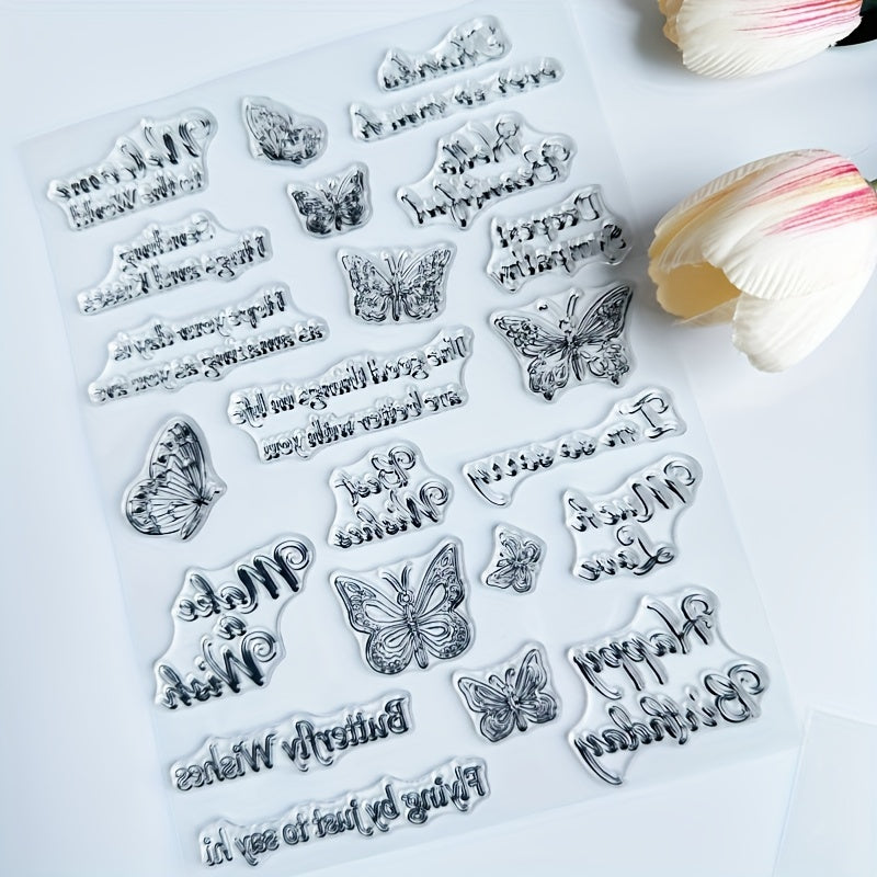 Butterfly Small Talk Silicone Stamp for Card Making DIY Log