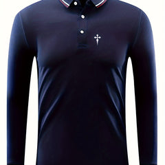Men's Long Sleeve Cross Pattern Shirt