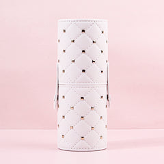 Rivets Studded Cosmetic Brush Travel Case Portable Makeup Brush Holder Cup