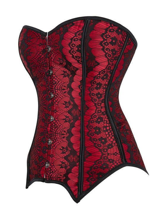 Lace Patchwork Bustier Gothic Waist Corset Shaping Top Women's Shapewear