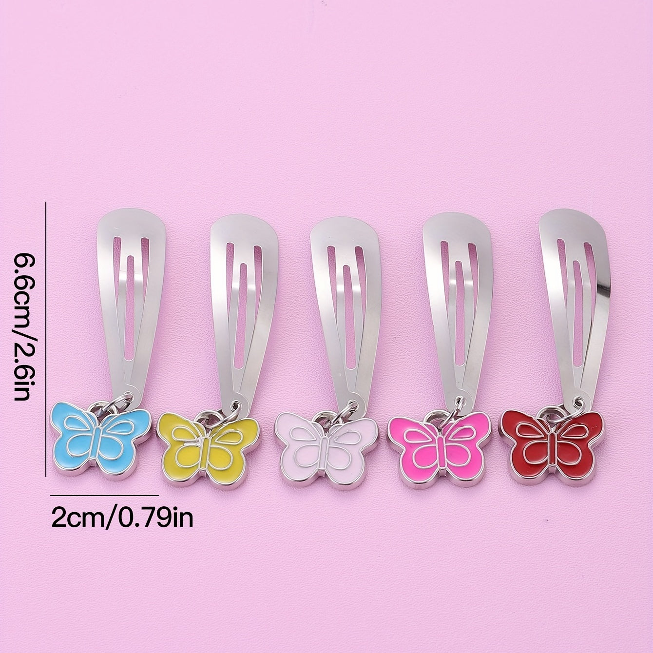 5pcs Flower Pendant Hair Clip Non Slip Hair Slides