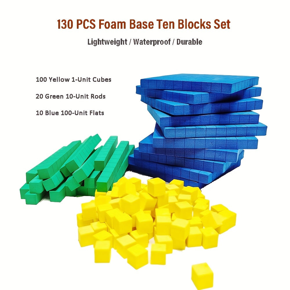130 Pcs Foam Base Ten Blocks Math Manipulatives K 3 Counting Math Halloween