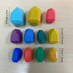 Colorful Wooden Stacking Rocks Balance Toy for Cognitive Development