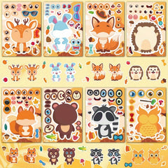 Animal Adhesive Decals - 8/16 Pack - Bunny, Owl, Hedgehog, Elk, Squirrel