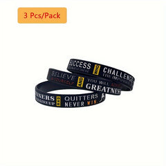 3 Pcs Volleyball Bracelet Inspirational Silicone Wristband for Fans