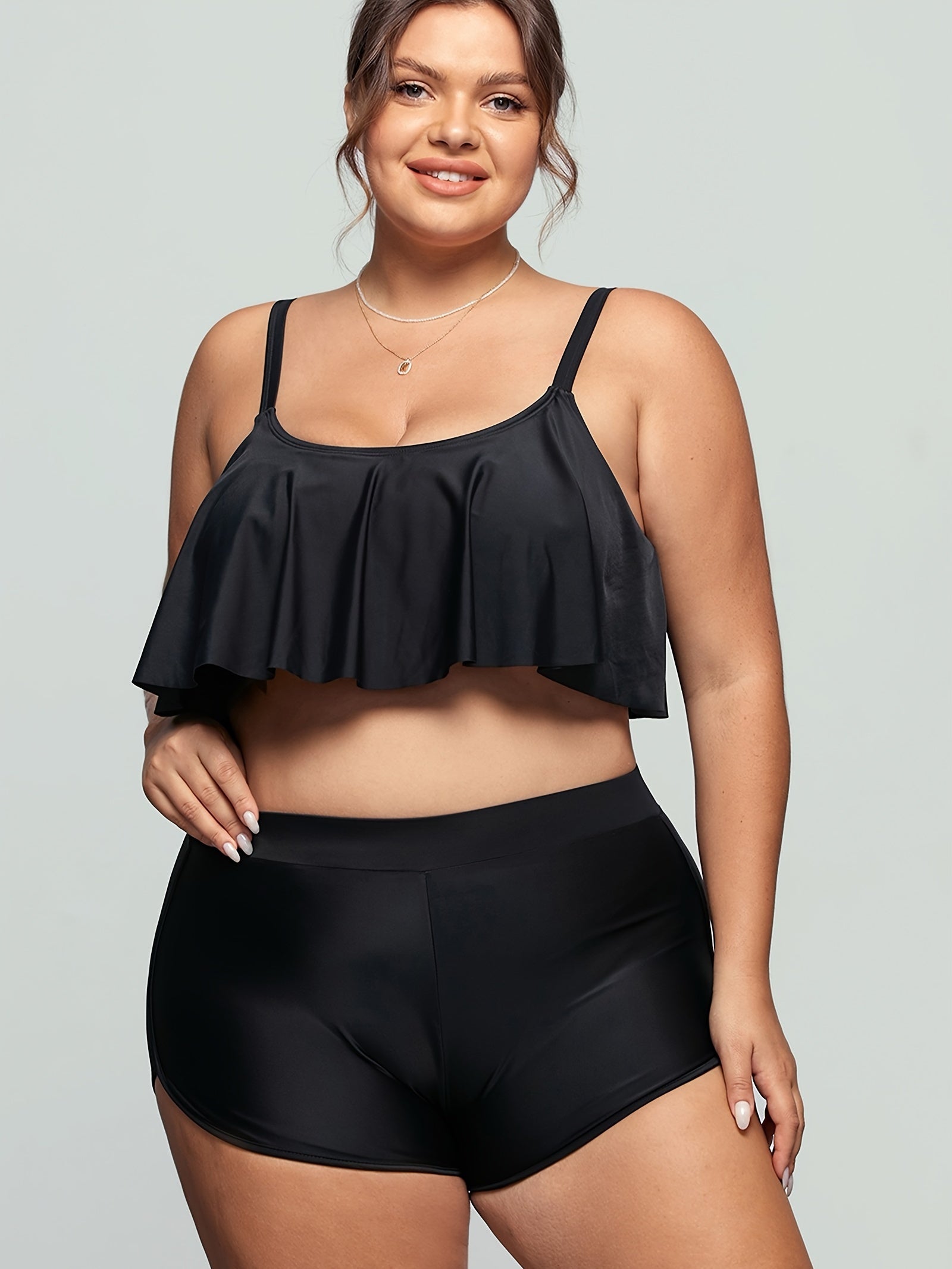  Ruffle Trim Bikini Set for Women