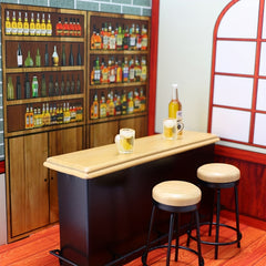 1:12 Dollhouse Mini Bar Set Table with 2 Chairs - Market and Home Decor