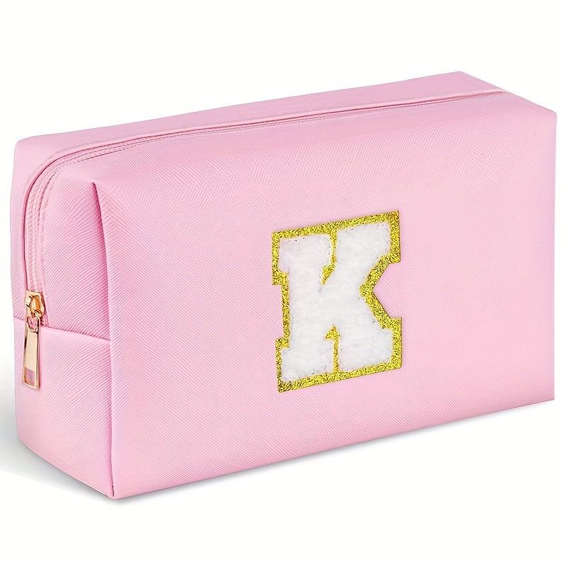 Monogrammed Cosmetic Bag PU Waterproof Travel Toiletry Bag