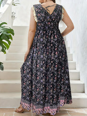 Boho Tank Dress Women's Plus Size Floral Print Maxi Dress