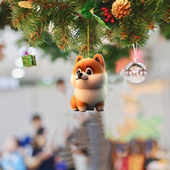 2D Acrylic Puppy Car Pendant Christmas Tree Decoration Backpack Pendant