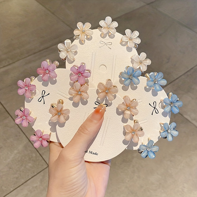 5pcs Mini Flower Hair Claw Clip Small Jaw Clamp Hair Accessory for Women Girls