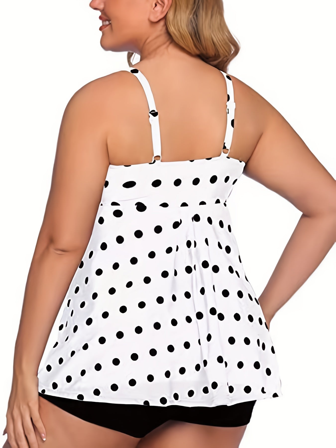  Polka Dot Print Cami Top & Shorts Bathing Suit Set