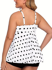  Polka Dot Print Cami Top & Shorts Bathing Suit Set