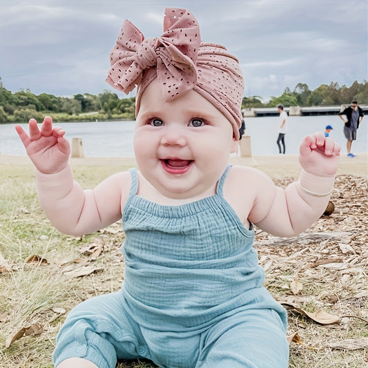 Baby Lace Embroidery Turban Baby Girl Hat With Bowknot