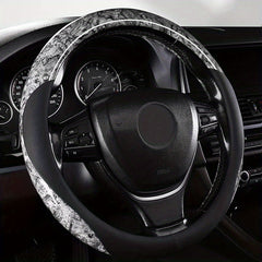 Wood Grain Steering Wheel Cover for 37-38 cm, Non-slip Protector