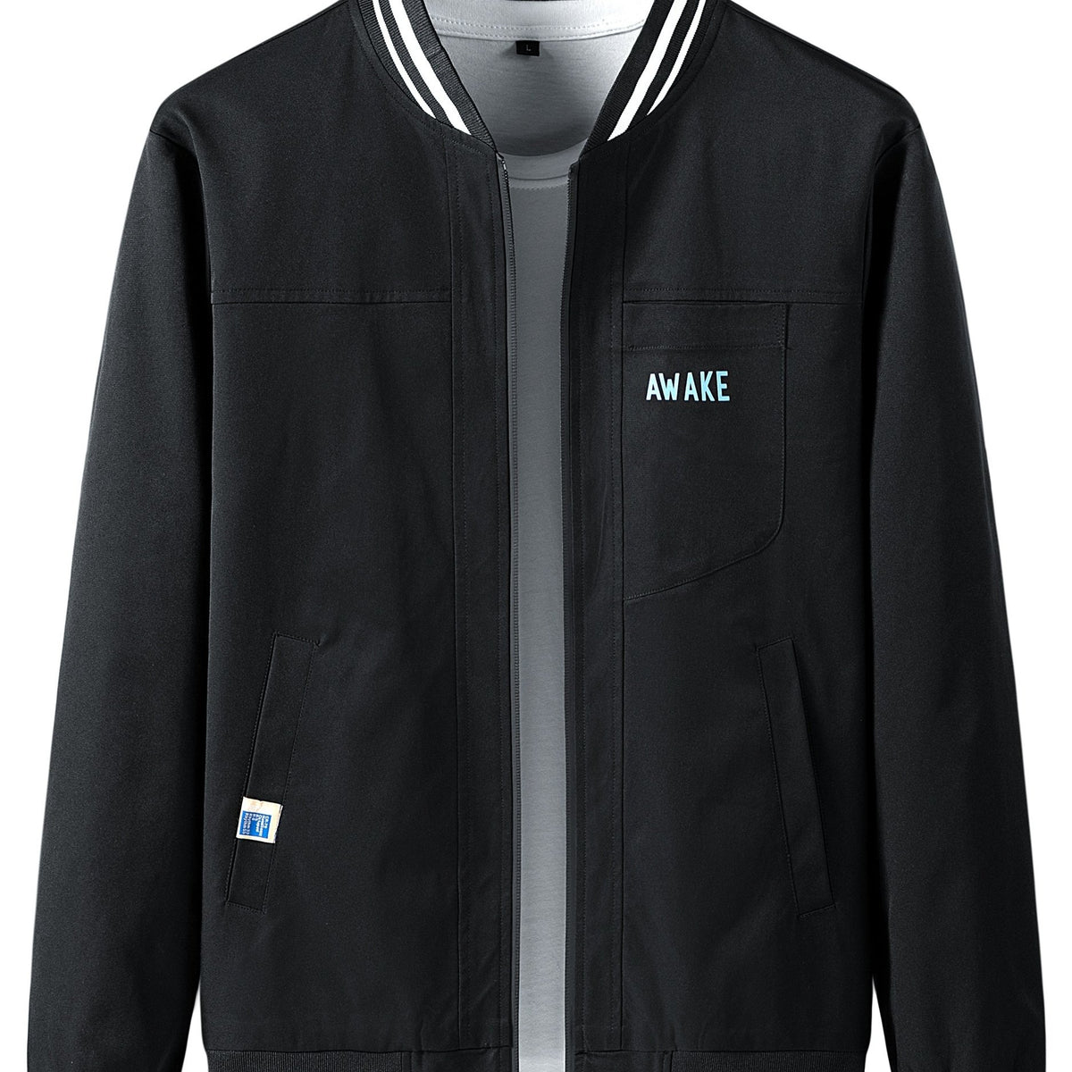 Men's Casual Baseball Collar Zip Up Jacket Coat For Spring Fall