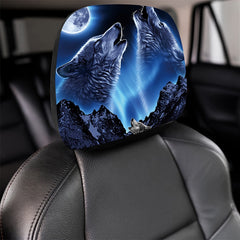 Wolf Pattern Headrest Cover for Car Seats