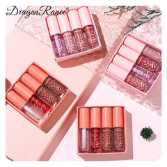 4pcs Gift Set Mini Lip Gloss Lip Glaze Matte Finish Perfect Gift Women