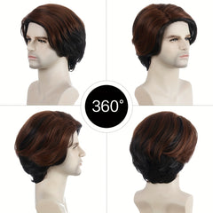 Men's Brown Costume Wig for Daily Wear