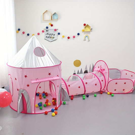 3pcs Indoor Rocket Castle Play Tent Toy House Bed Baby Birthday Gift