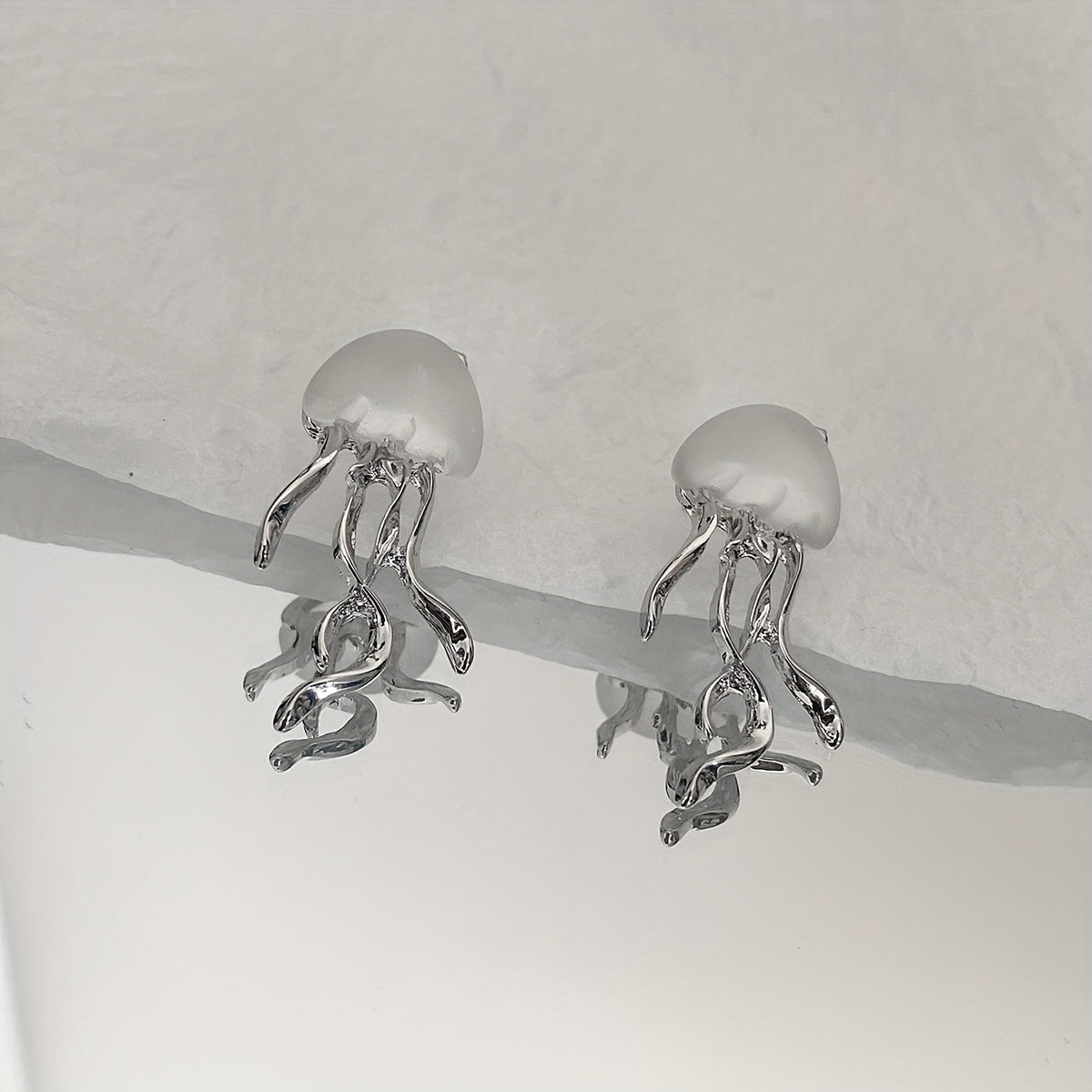 Silver Plated Jellyfish Earrings Ear Jewelry Women