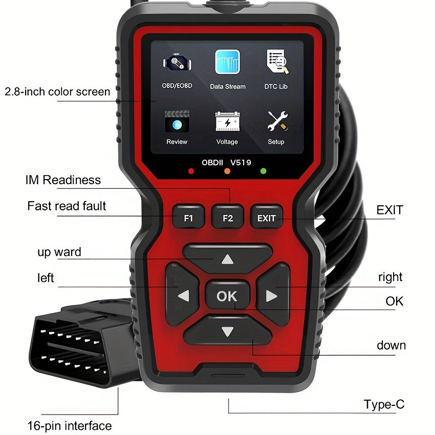 V519 OBD II Diagnostic Scanner Car Fault Detector
