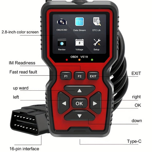 V519 OBD II Diagnostic Scanner Car Fault Detector
