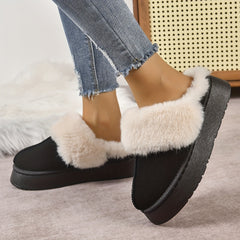 Women's Non Slip Snow Shoes Comfortable Fleece Warm Ankle Shoes