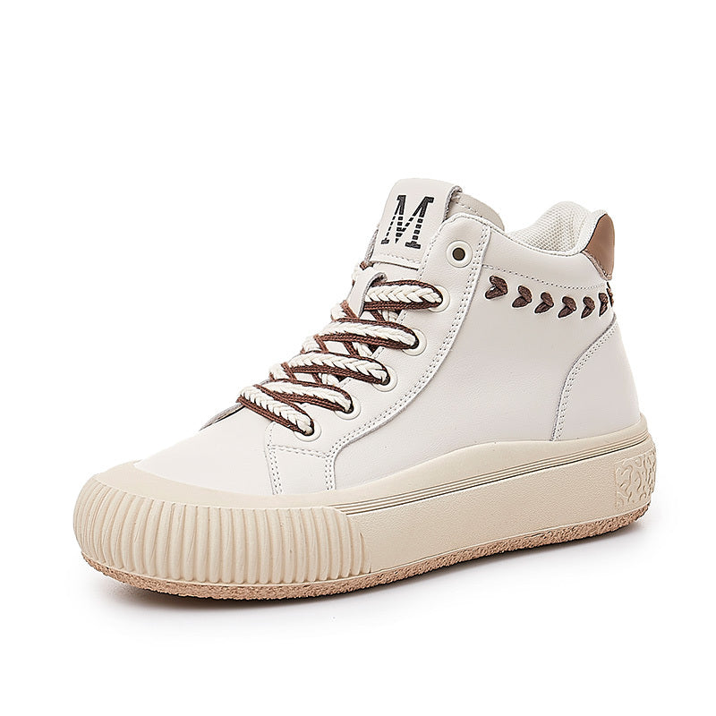 Women's Thick Bottom Top Skate Shoes Comfortable Lace Up Sport Shoes
