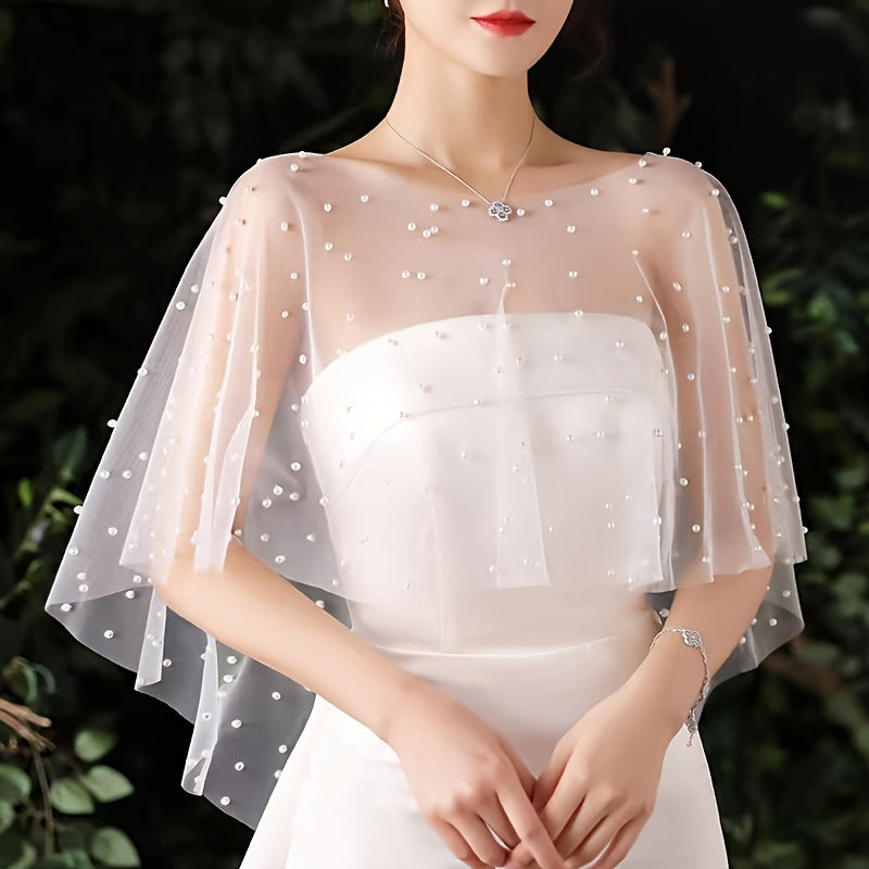 Bridal Cape Sheer Mesh Wedding Accessory Lightweight Breathable