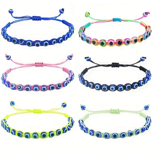 Outdoor Devil's Eye Braided Bracelet Adjustable Eye Amulet Hand Jewelry