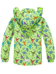 Boys Dinosaur Raincoat Jacket with Removable Hood
