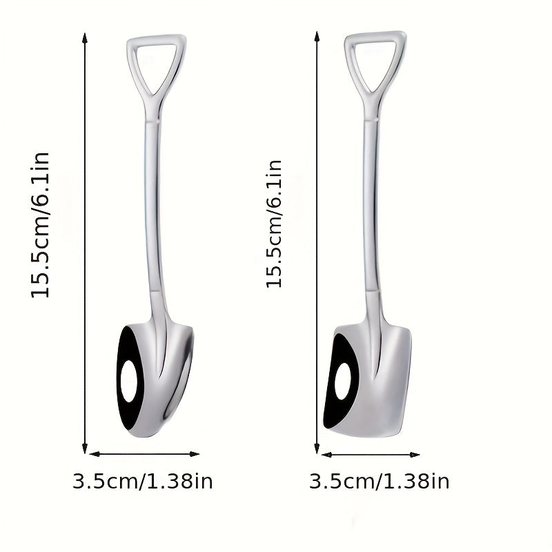 4pcs Stainless Steel Spoon and Shovel Set for Desserts Coffee Fruit Ice Cream