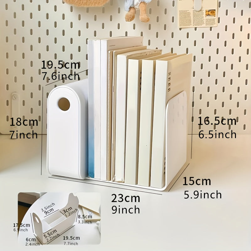 Desktop Bookshelf with Pen Holder & End Bookshelf for Books & Stationery