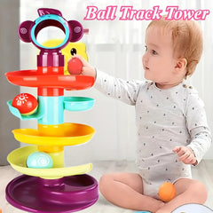 Colorful Spiral Rolling Ball Tower Educational Toy Set