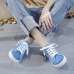 Women's Casual Canvas Lace Up Flat Shoes