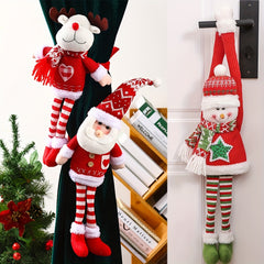 3pcs Christmas Decorations Set Elk Santa Claus Curtains Tree Decorations
