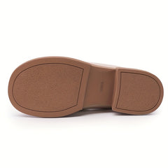Women's Block Heel Loafers Soft Sole Slip On Shoes